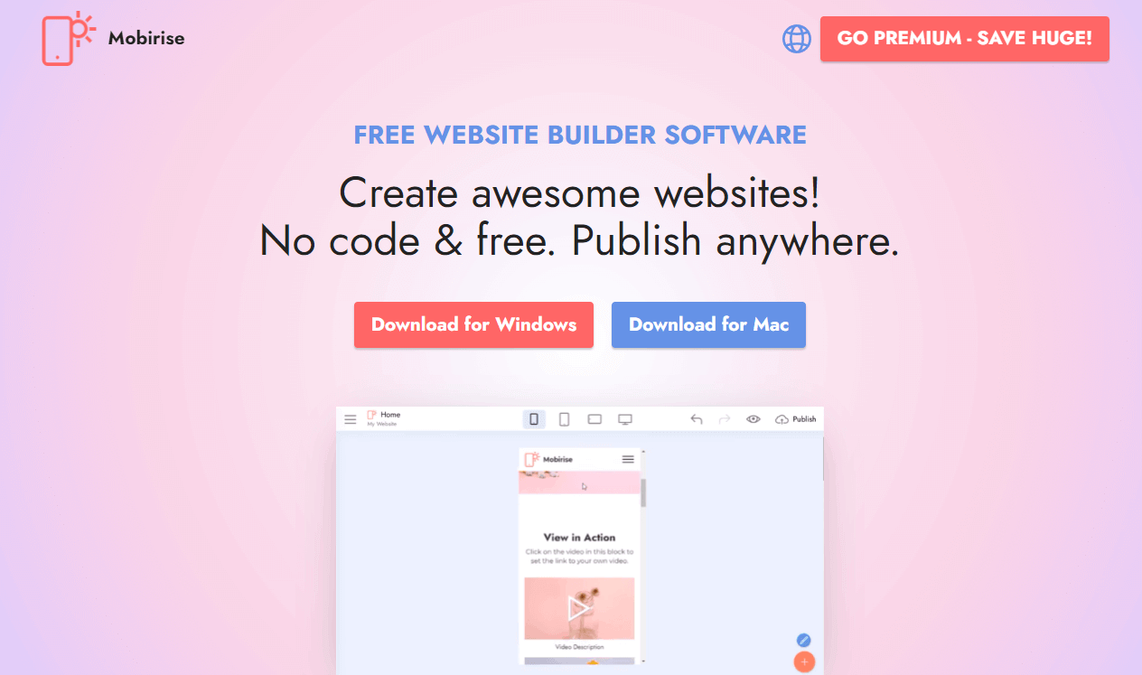  Mobirise Website Creator Software
